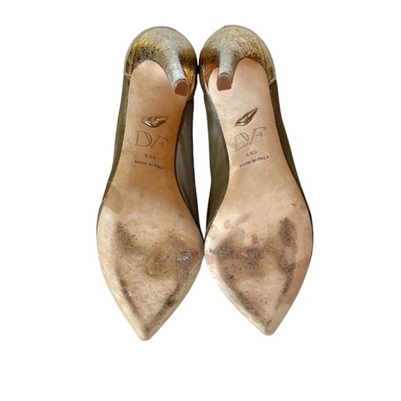 DVF Gold Mesh Stiletto Heels 9.5 - Picture 11 of 11